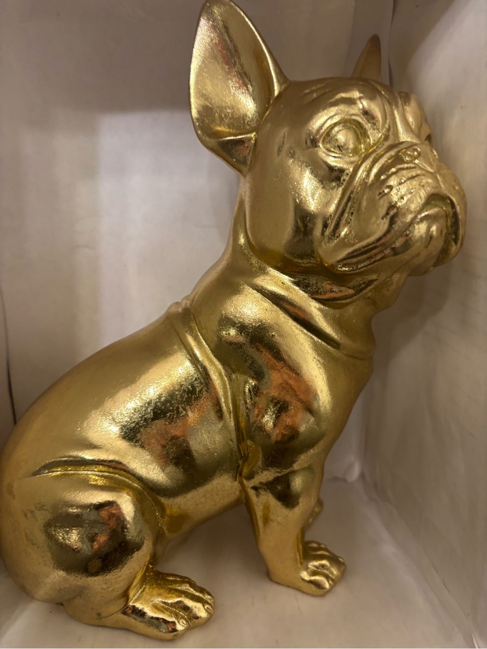 Gold French Bulldog Decorative Dog Toy Figurine